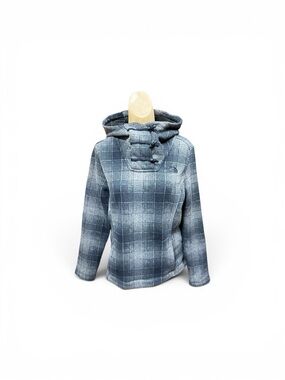 The North Face Women’s Plaid Fleece Hoodie Pullover Gray Size Medium Medium